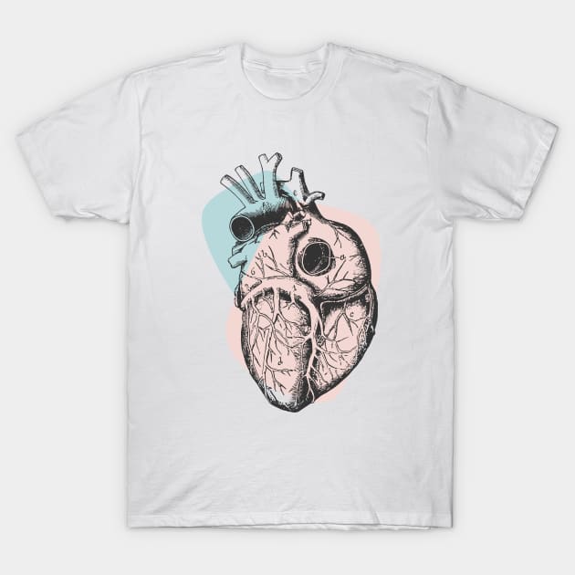 Anatomical Heart • Pastel Pink & Blue • Pastel Goth T-Shirt by Rike Mayer